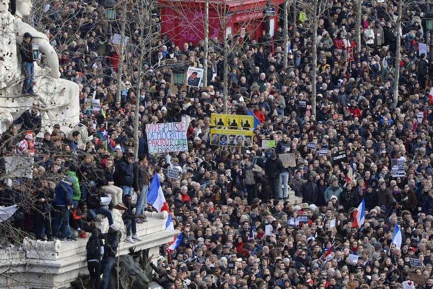 Masses attend rally in Paris, France