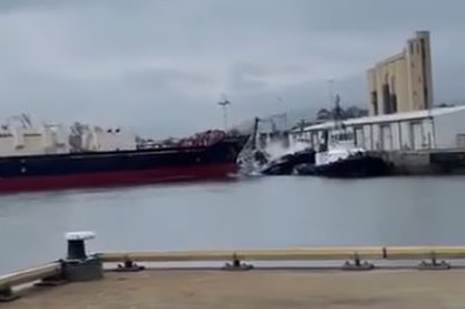 Goliath ship crash in Devonport