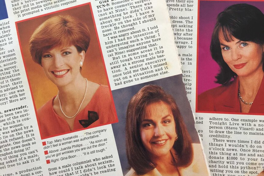 Magazine excerpt profiling Juanita and other TV presenters speaking out about sexism