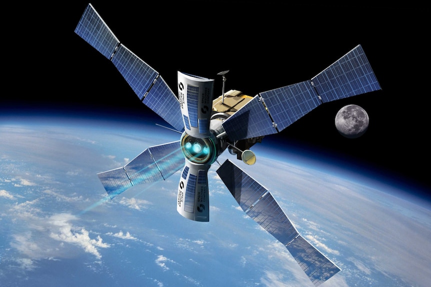 An artist's impression of the Fireball satellite and the Space Machines 'space taxi'.