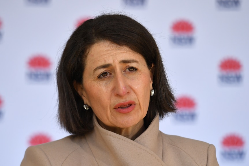 Gladys Berejiklian talks to the media