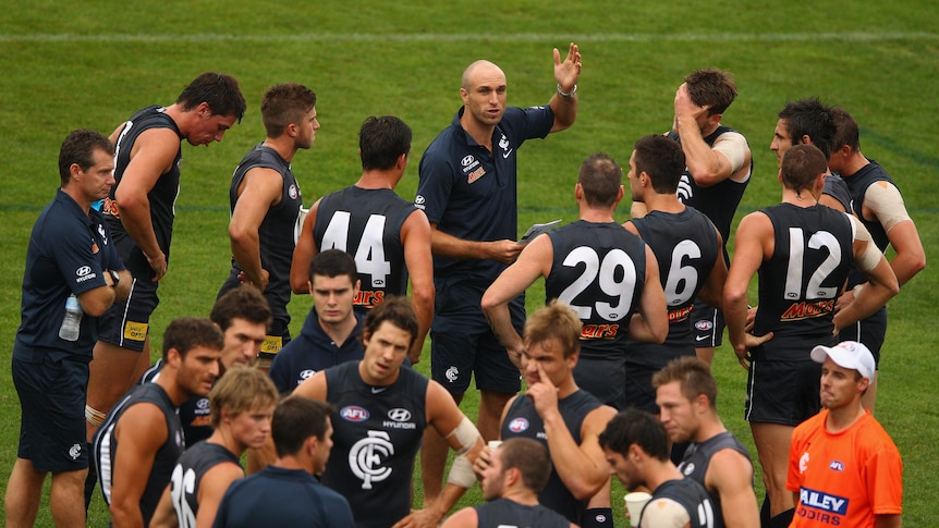 Chris Judd talks to Blues side