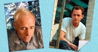 Keith Flint and Luke Perry as posters on a wall