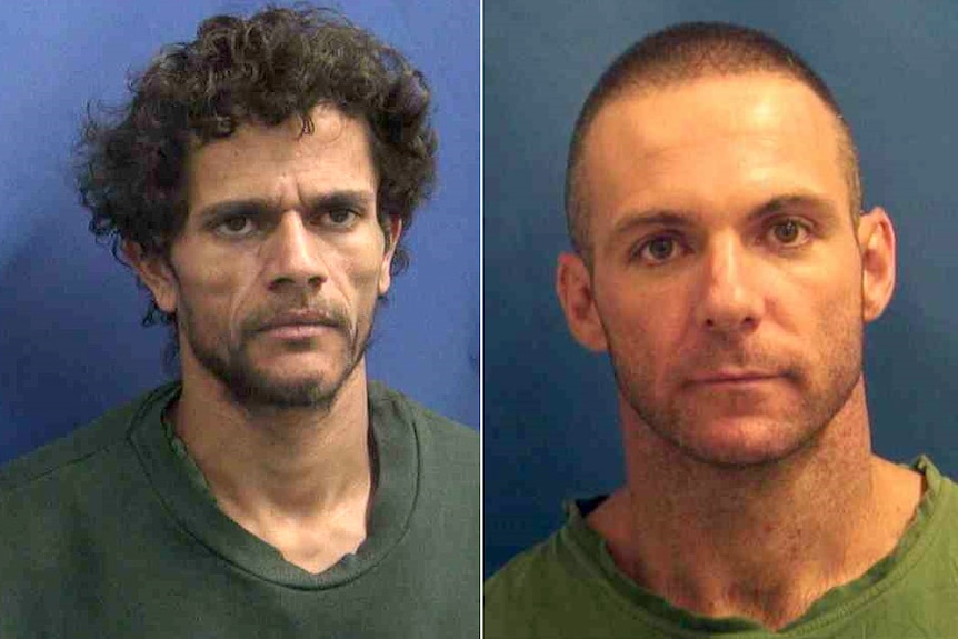 Two mug shots of escaped prisoners