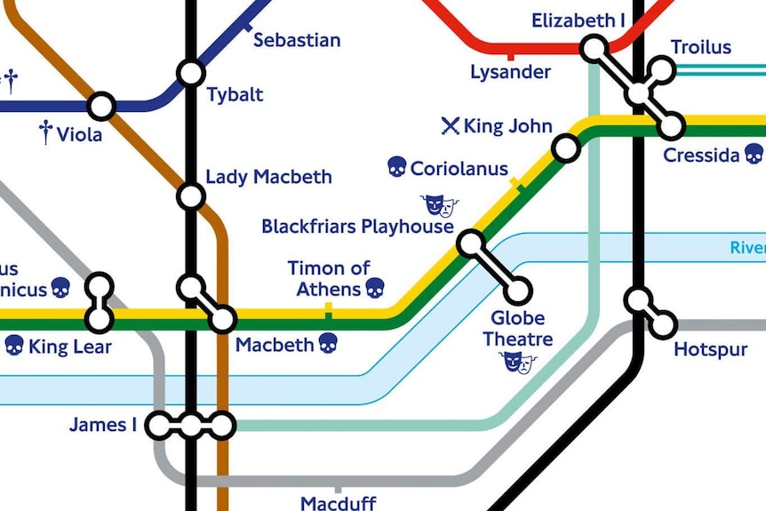 Shakespearean Tube map