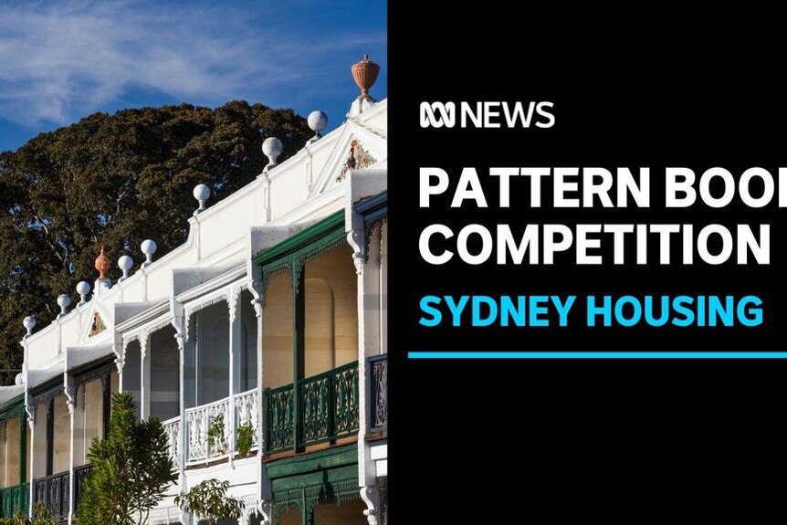 Pattern Book Competition, Sydney Housing: A row of terrace houses in a leafy suburb.
