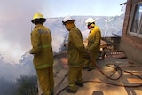 CFS firefighters protect a house
