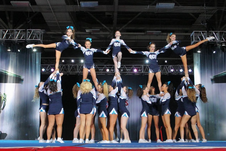 The Queensland Cheer Elite competing at the National Titles.