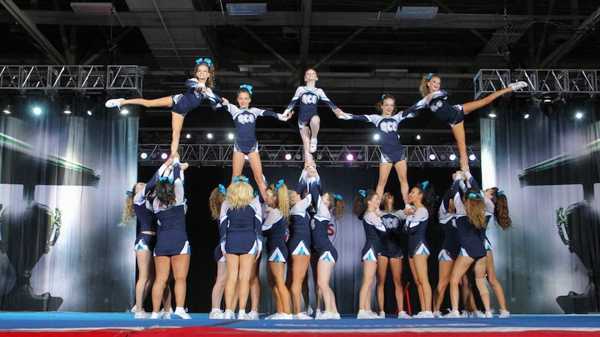 The Queensland Cheer Elite competing at the National Titles.