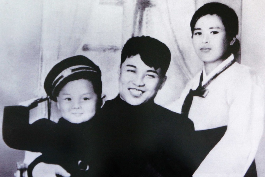 North Korean founder Kim Il-sung and his first wife Kim Jong-suk with their son Kim Jong-il