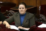 Allison Ritchie in Tasmanian Legilslative Council Chamber.