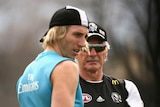 Dale Thomas at training with Mick Malthouse