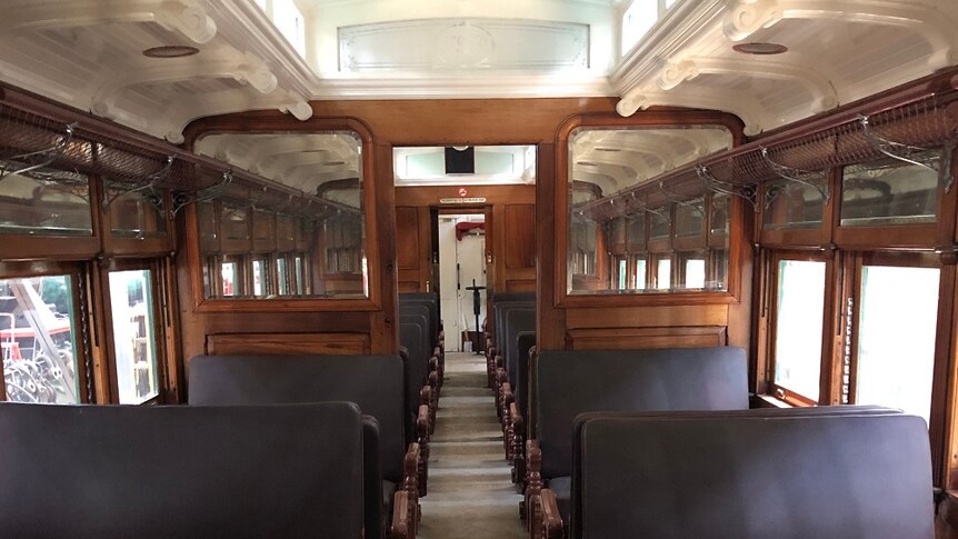 Interior of an historic railway carriage