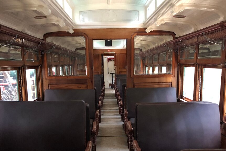 Interior of an historic railway carriage