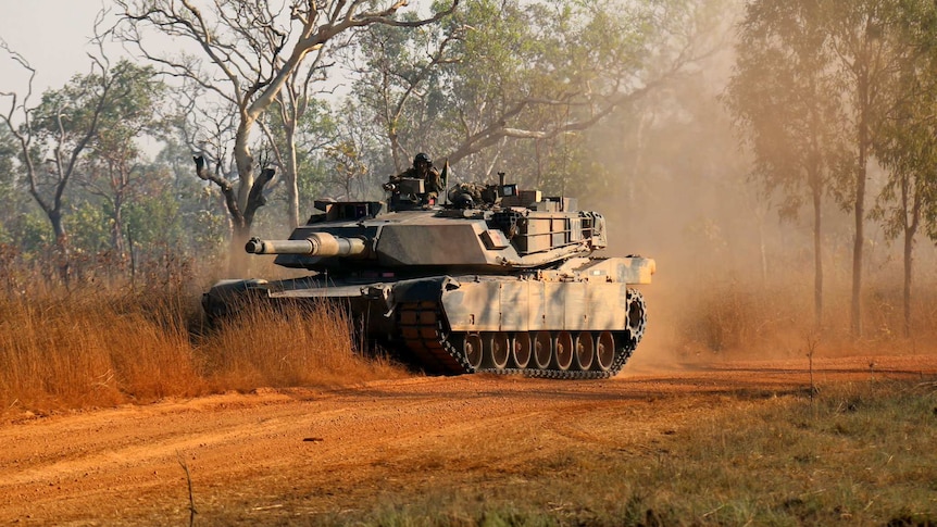 An Abrams battle tank