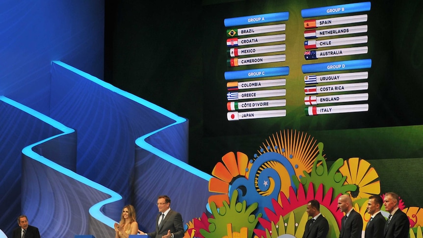 The final draw for the Brazil 2014 FIFA World Cup in Costa do Sauipe in Brazil, on December 6, 2013.