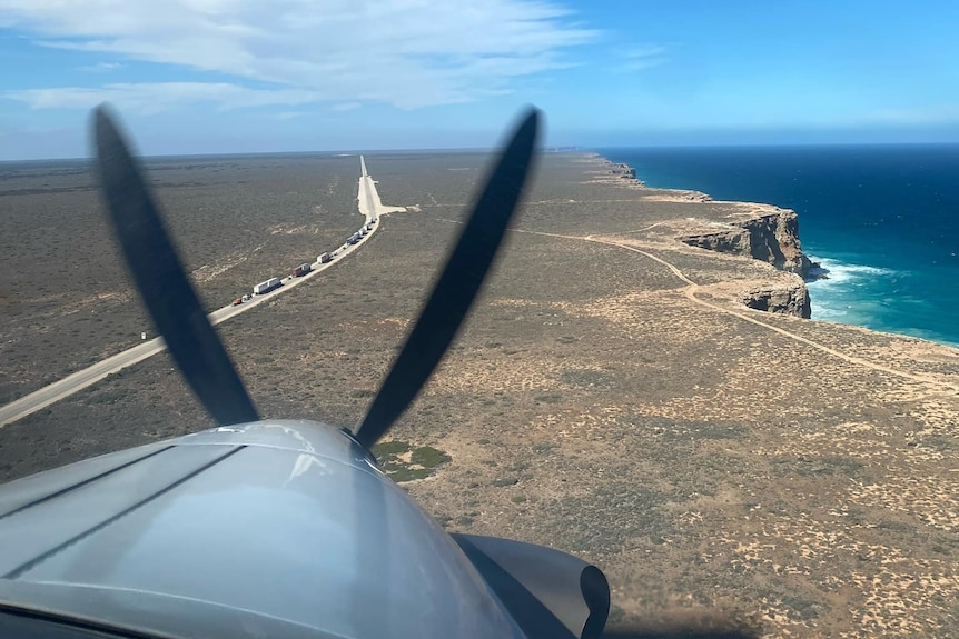 The view from a Royal Flying Doctor Service plane above the Nullarbor Plain.