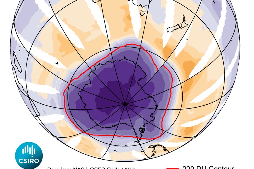 Image of the ozone hole from the OMI satellite for 6 October, 2015