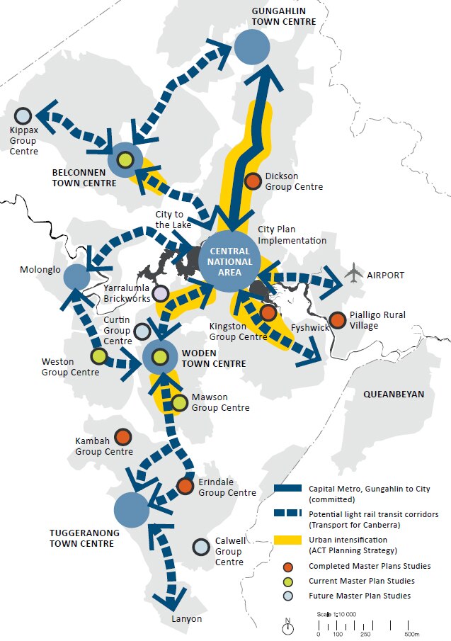 New map reveals light rail could extend as far as Lanyon in ACT