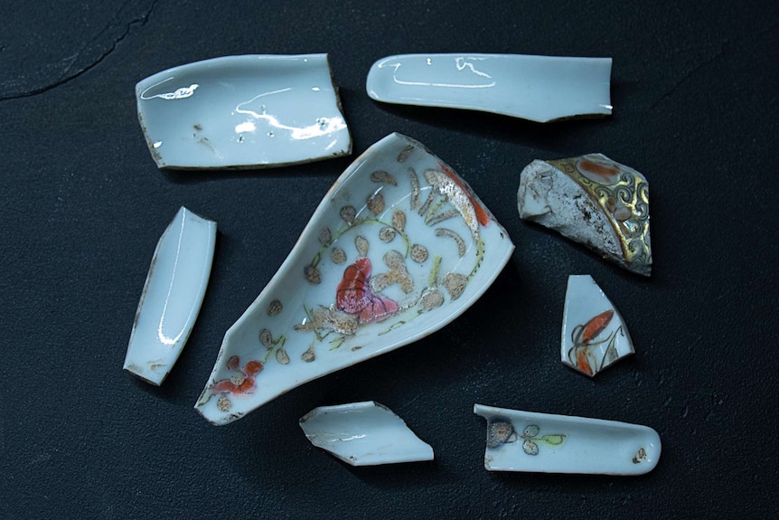 Pieces of ceramics.