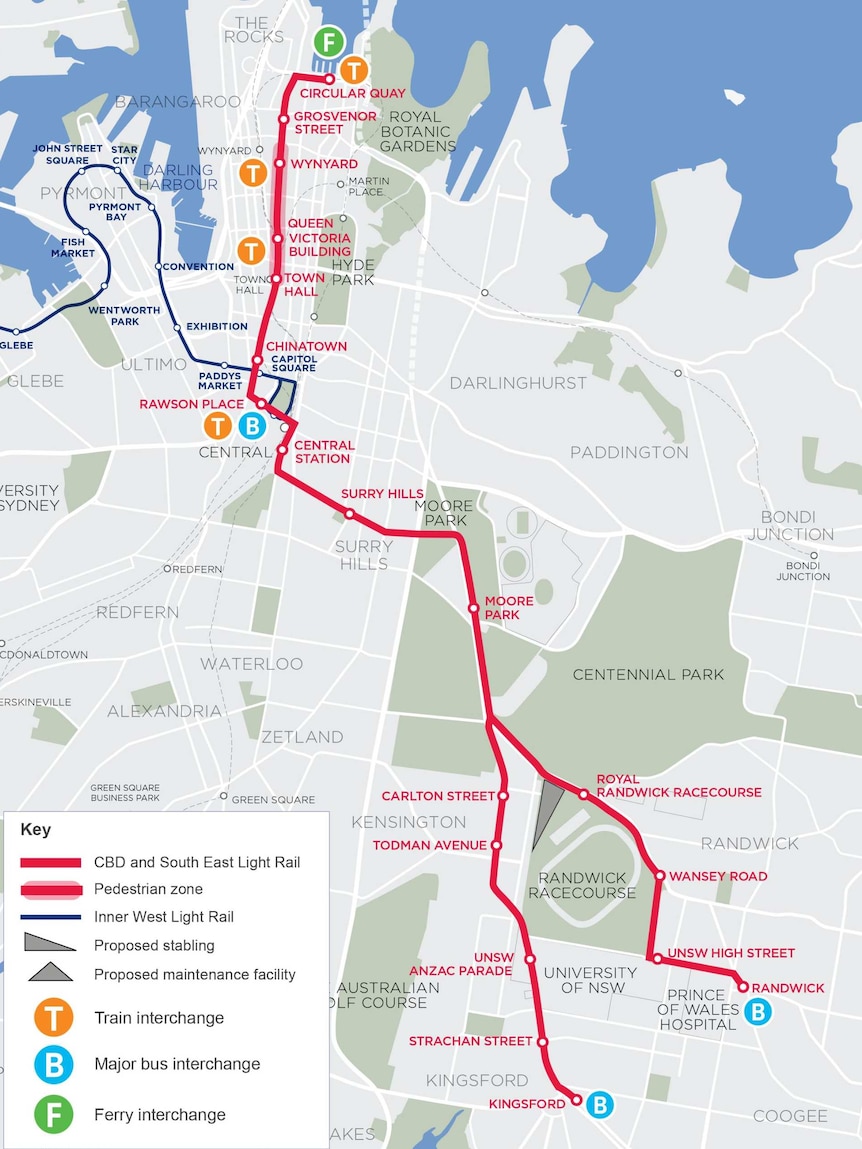 Light rail map