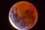 The red moon of the lunar eclipse