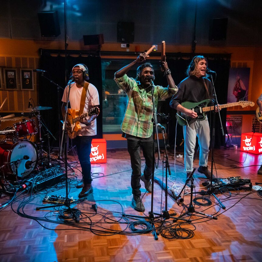 King Stingray playing live in the triple j studios