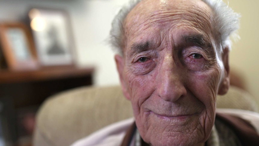 Kokoda campaign veteran Jim Moir in his house in Perth.