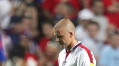 Not again ... David Beckham after England lost to France
