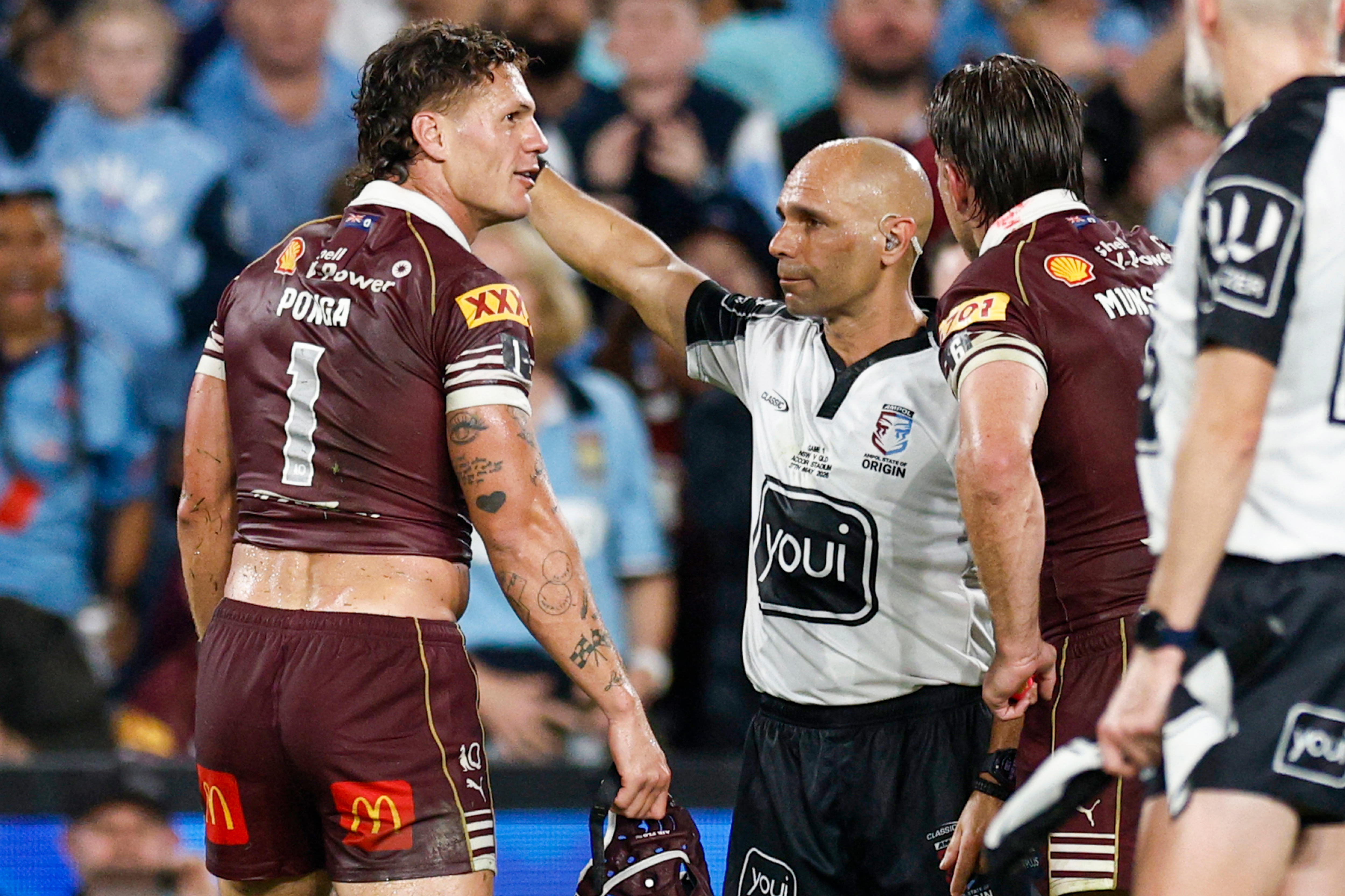 Kalyn Ponga sent off by Ashley Klein in State of Oriign I.
