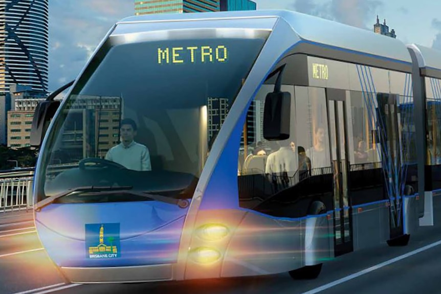 An artist's impression of the new Brisbane Metro bus