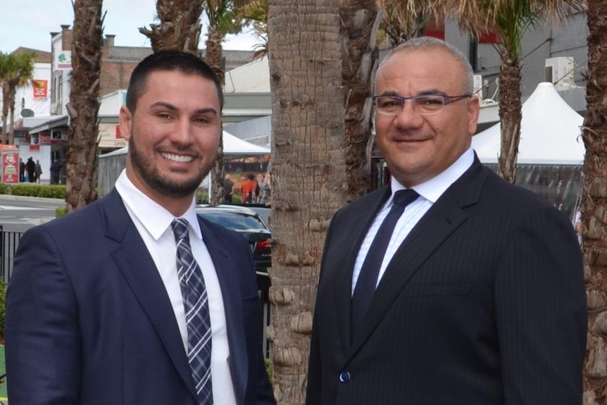 Salim Mehajer and Ronney Oueik smile at the camera.