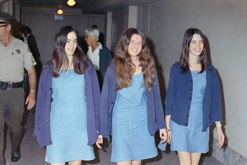 Young women followers of Charles Manson