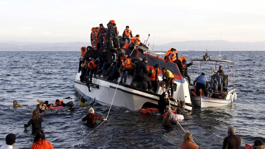 Asylum seekers off Greek coast