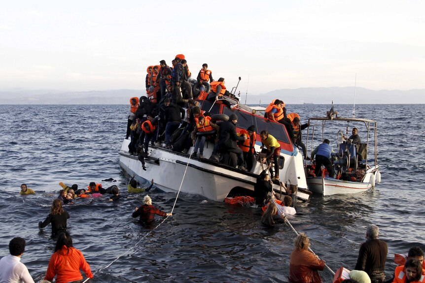 Asylum seekers off Greek coast