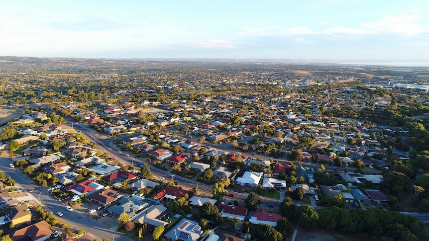 Hallett Cove in Adelaide's southern suburbs as seen from the air.