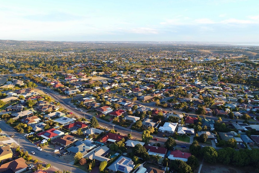 Hallett Cove in Adelaide's southern suburbs as seen from the air.