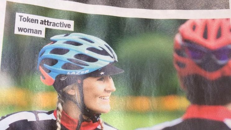 Picture of a magazine page with a photo of Hannah in her riding gear