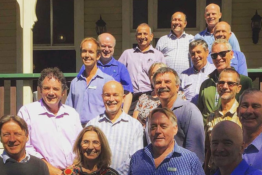 (Left in 3rd row) Noosa Councillor Jess Glasgow in a group photo
