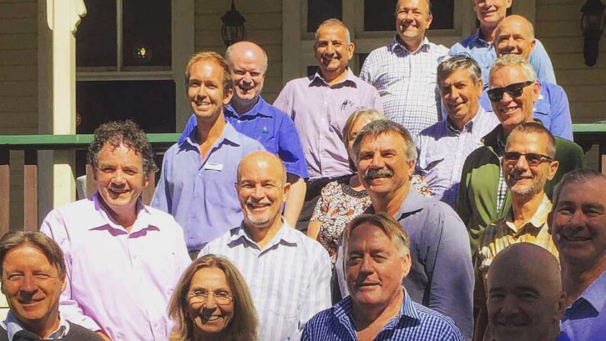 (Left in 3rd row) Noosa Councillor Jess Glasgow in a group photo