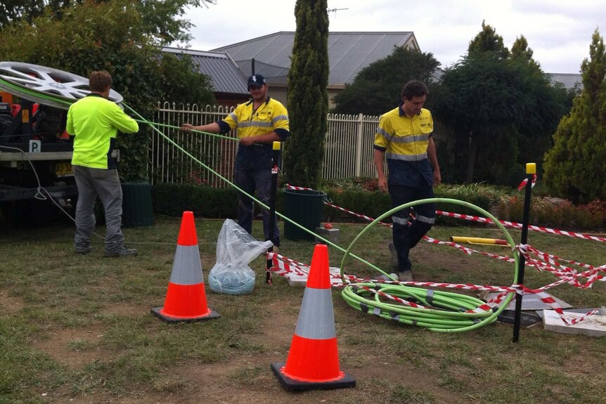 The National Broadband Network (NBN) being rolled out in Canberra. Taken Friday March 22, 2013.