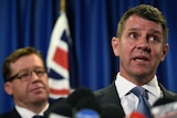 NSW Premier Mike Baird and Deputy Premier Troy Grant speaking to the media.