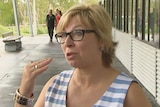 Rosie Batty speaks to media outside a Sunshine Coast venue