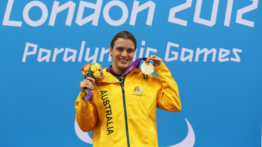 Freney poses with her gold medal