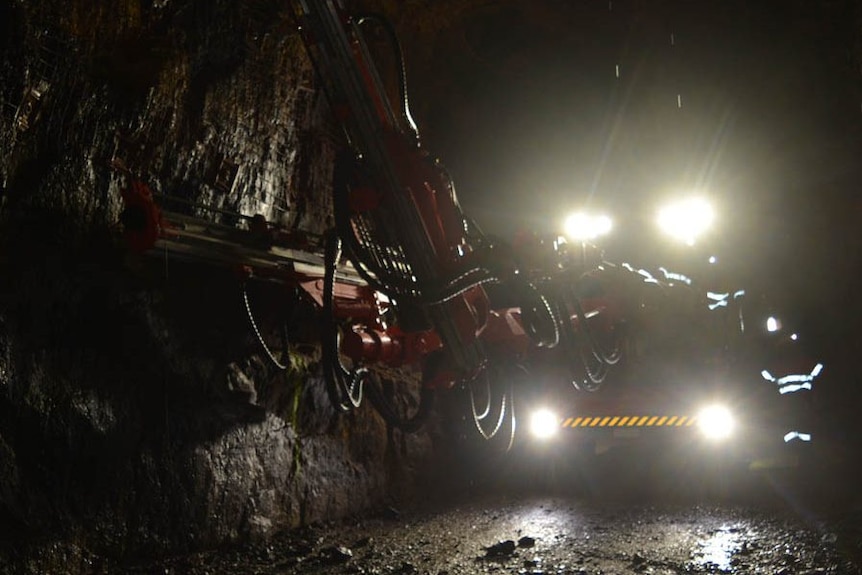 Machinery in an underground mine