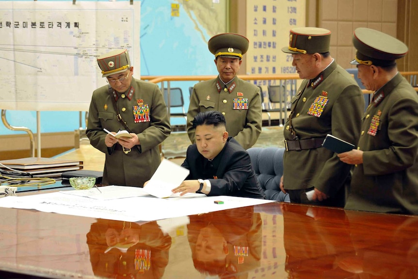 Kim Jong-un presides over operations meeting in North Korea KCNA image