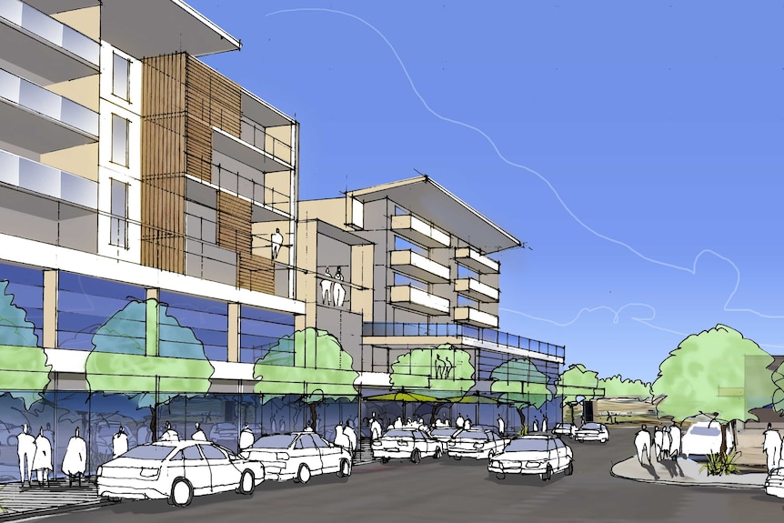An artist's impression of what Mawson Place could look like under the draft master plan.