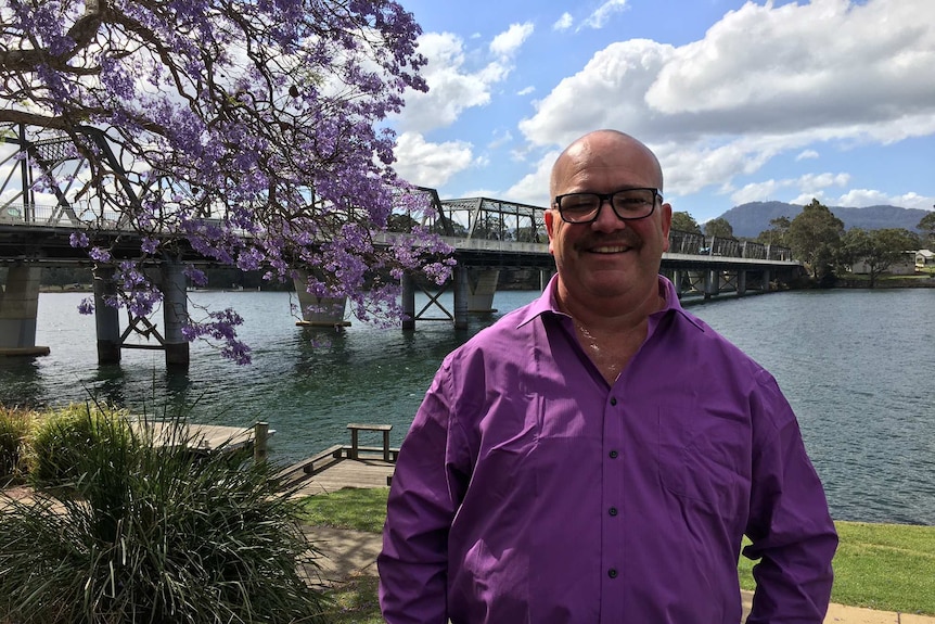 South Coast angler Steve Johnson stands at the Shoalhaven River.