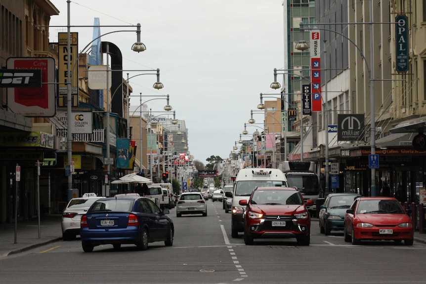 Hindley Street in Adelaide's CBD.