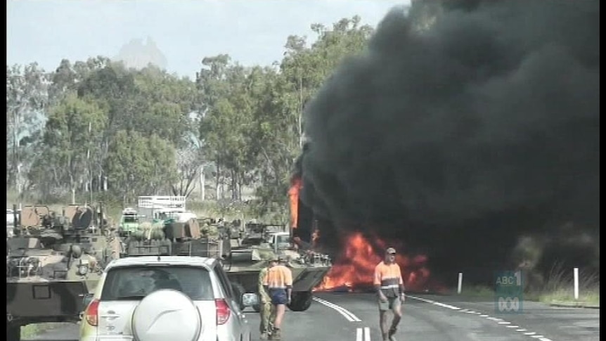 Four soldiers will receive bravery awards for their role in a rescue after a truck fire in central Queensland two years ago.